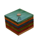  Multicoloured Wooden Coaster Set of 6